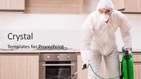  Presentation with poison control - Presentation featuring professional contractor doing pest control background and a lemonade colored foreground
