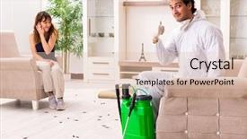  Presentation with pest control - Audience pleasing slide deck consisting of professional contractor doing pest control backdrop and a lemonade colored foreground