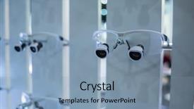  Presentation with dental caries and sugar - Slide deck consisting of professional dental glasses on stand background and a  colored foreground