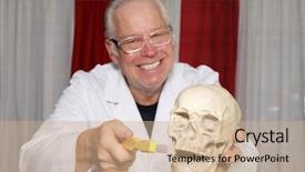  Presentation with preventive dental care - Slide deck with professional dentist or oral surgeon background and a coral colored foreground