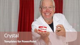  Presentation with friendly - PPT layouts having professional dentist or oral surgeon background and a coral colored foreground