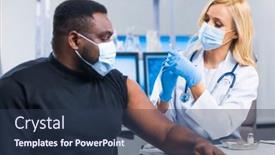  Presentation with patient safety - Cool new presentation theme with professional-doctor-makes-a-coronavirus backdrop and a ocean colored foreground