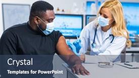  Presentation with hospital safety - Presentation having professional-doctor-makes-a-coronavirus background and a ocean colored foreground