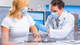  Presentation with hospital safety - Presentation having professional-doctor-makes-a-coronavirus background and a light blue colored foreground