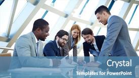  Presentation with team group yellow - Slide deck having professional documents - group of business people working background and a teal colored foreground