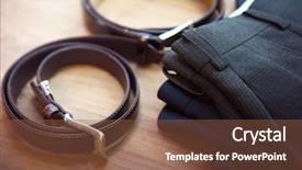  Presentation with trousers - Theme with professional dress - mens trousers and belt background and a tawny brown colored foreground