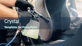  Presentation with dry cleaning - Theme consisting of professional dry cleaning of car background and a ocean colored foreground