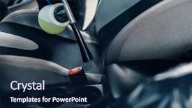  Presentation with dry cleaning - Beautiful PPT theme featuring professional dry cleaning of car backdrop and a  colored foreground