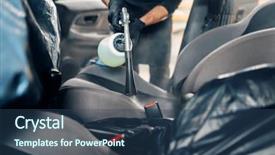  Presentation with dry cleaning - Presentation theme consisting of professional dry cleaning of car background and a ocean colored foreground