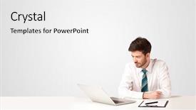  Presentation with email - Amazing theme having professional email writing - business man sitting at white backdrop and a white colored foreground