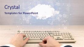  Presentation with first - Colorful slide deck enhanced with professional email writing - first person view backdrop and a sky blue colored foreground