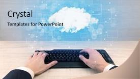  Presentation with first - Theme having professional email writing - first person view background and a light blue colored foreground