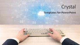  Presentation with email - Beautiful slides featuring professional email writing - first person view backdrop and a light blue colored foreground