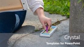  Presentation with pastel - Slides featuring professional-female-artist-painting background and a gray colored foreground