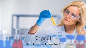  Presentation with research engineer - Cool new presentation with professional-female-scientist-is-working backdrop and a light blue colored foreground