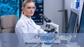  Presentation with research engineer - Presentation theme with professional-female-scientist-is-working background and a light blue colored foreground