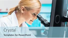  Presentation with laboratory equipment - Presentation consisting of professional-female-scientist-is-working background and a light blue colored foreground