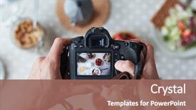  Presentation with food - PPT theme with professional food-photographer making shot background and a violet colored foreground