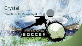  Presentation with soccer - Amazing slides having professional football - grunge soccer background backdrop and a sky blue colored foreground