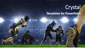  Presentation with teams - PPT theme with professional football - opposition of two teams mixed background and a navy blue colored foreground