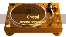  Presentation with black and gold and white - PPT theme enhanced with professional golden dj turntable isolated background and a tawny brown colored foreground
