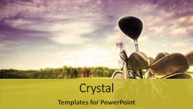  Presentation with golf - Presentation theme having professional golf gear background and a yellow colored foreground