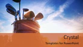  Presentation with golf course - Beautiful presentation featuring professional golf gear backdrop and a red colored foreground