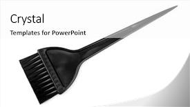  Presentation with hair brush - Colorful PPT layouts enhanced with professional hair dye brush isolated backdrop and a white colored foreground