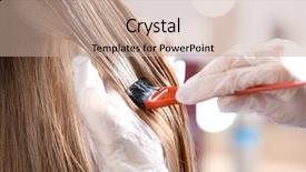  Presentation with hair salon - Theme consisting of professional hairdresser dying client's background and a coral colored foreground