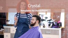  Presentation with haircut - Audience pleasing slides consisting of professional hairdresser making new haircut backdrop and a coral colored foreground