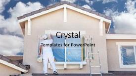  Presentation with trim - Beautiful PPT layouts featuring professional house painter painting backdrop and a soft green colored foreground