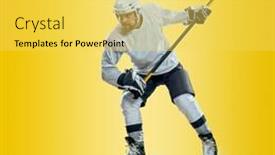  Presentation with ice hockey - Presentation featuring professional-ice-hockey-player-hitting background and a yellow colored foreground