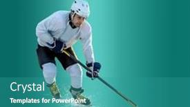  Presentation with ice hockey - Presentation theme with professional-ice-hockey-player-hitting background and a teal colored foreground