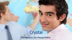  Presentation with international relations - PPT theme with professional in a international relations background and a sky blue colored foreground