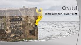  Presentation with professional - Amazing PPT theme having professional-in-protective-suit backdrop and a light gray colored foreground