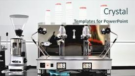  Presentation with industrial machine - Colorful PPT layouts enhanced with professional industrial coffee machine backdrop and a sky blue colored foreground