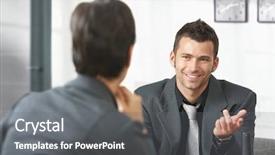  Presentation with professional interview - Slide deck consisting of professional interview - young businessman sitting on sofa background and a gray colored foreground