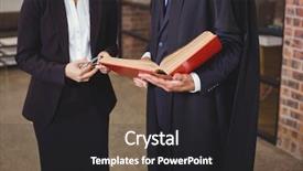  Presentation with black male female fashion - Cool new slide deck with professional judgement - midsection of male lawyer backdrop and a dark gray colored foreground