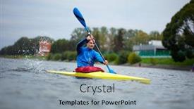  Presentation with professional training - Slides enhanced with professional-kayak-athlete-on-training background and a light gray colored foreground