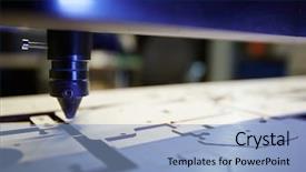  Presentation with laser cutting - Beautiful presentation theme featuring professional laser-cutting machine engraving backdrop and a light blue colored foreground
