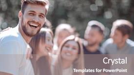  Presentation with leader - PPT theme enhanced with professional learning community - leader and group of friends background and a coral colored foreground