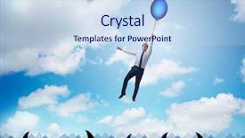  Presentation with balloon - Amazing slide set having professional lifeline - businessman flying holding balloon backdrop and a  colored foreground