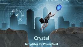  Presentation with transportation air balloon flying - Colorful slide set enhanced with professional lifeline - businesswoman flying holding balloon backdrop and a  colored foreground