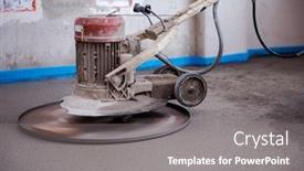  Presentation with cement - PPT theme enhanced with professional-machine-for-performing background and a gray colored foreground