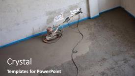  Presentation with cement - Cool new theme with professional-machine-for-performing backdrop and a gray colored foreground