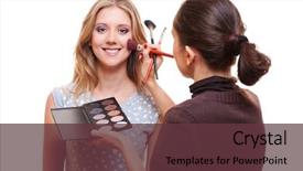  Presentation with artist - Colorful slide set enhanced with professional make-up artist working backdrop and a tawny brown colored foreground