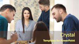  Presentation with makeup artist - Audience pleasing slide deck consisting of professional makeup artist teaching trainee backdrop and a tawny brown colored foreground