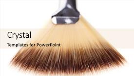  Presentation with makeup - Audience pleasing PPT theme consisting of professional makeup brush tip isolated on white macro backdrop and a lemonade colored foreground