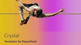  Presentation with healthy lifestyle - Slide set having professional-male-pole-vaulter background and a gold colored foreground