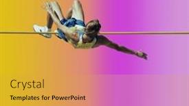  Presentation with healthy lifestyle - PPT layouts with professional-male-pole-vaulter background and a gold colored foreground
